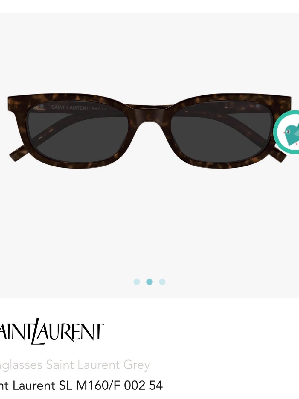 Saint Laurent Tortoiseshell Frame Sunglasses with Black Lenses